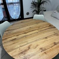 Tavolo rotondo allungabile bianco e legno