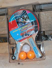 Set racchette da ping pong, rete e palline "NUOVO"