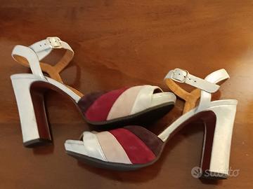 Sandali donna in suede beige tacco 11  Chie Mihara