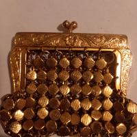 Portamonete vintage dorato in maglia con doppio s