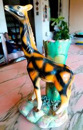 Giraffa Vaso Statuina Porcellana 23x12x8 Art Déco