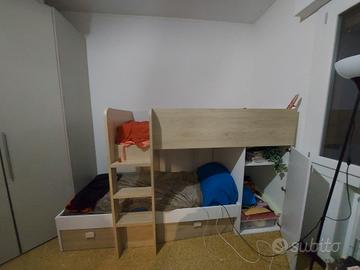 letto a castello , letto a ponte+ armadio 1 anta
