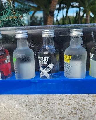 5 mignon absolut vodka in teca