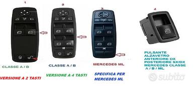 PULSANTIERA ALZAVETRO MERCEDES CLASSE A B ML SINIS