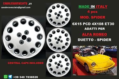 Cerchi 6jx15 4x108 et30 alfa romeo duetto spider