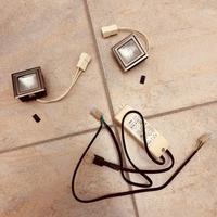 Faretto alogeno quadrato spazzolato vetro traspare