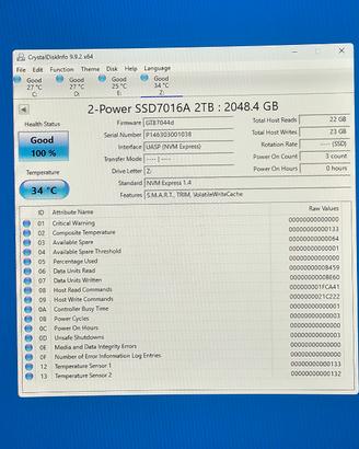 2-Power SSD7016A SSD NVME Gen3 2tb