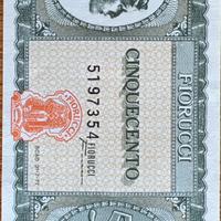 Misiassegno Fiorucci anni 70 lire 500