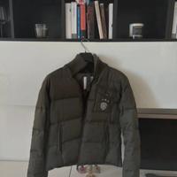 Giacca corta verde militare invernale piuma d'oca