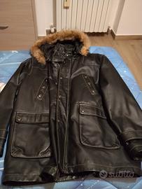 Giubbotto uomo pelle con cappuccio 