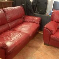 SALOTTO DIVANO 2 POLTRONE PELLE BUFALO 4 POSTI NEW