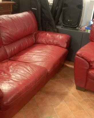 SALOTTO 1 DIVANO 2 POLTRONE PELLE BUFALO 4 POSTI