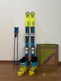 Completo sci scarponi racchette bambino