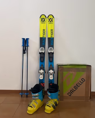 Completo sci scarponi racchette bambino