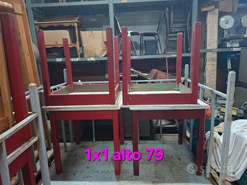 Tavolo in legno marmo anni 60/70  8 pezzi dispo