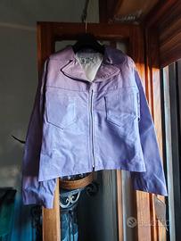 Giacca vintage In vera pelle viola/ lilla TG 44