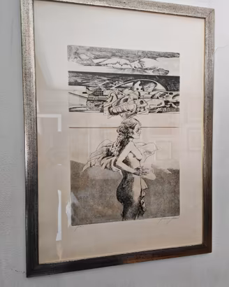 Quadro Disegno su Carta Surrealista/Fantascienza