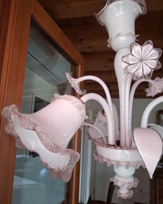 LAMPADARIO IN VETRO DI MURANO ARTIGIANALE