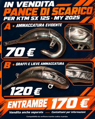 Pance scarico KTM SX 125 2025 – da 70 €