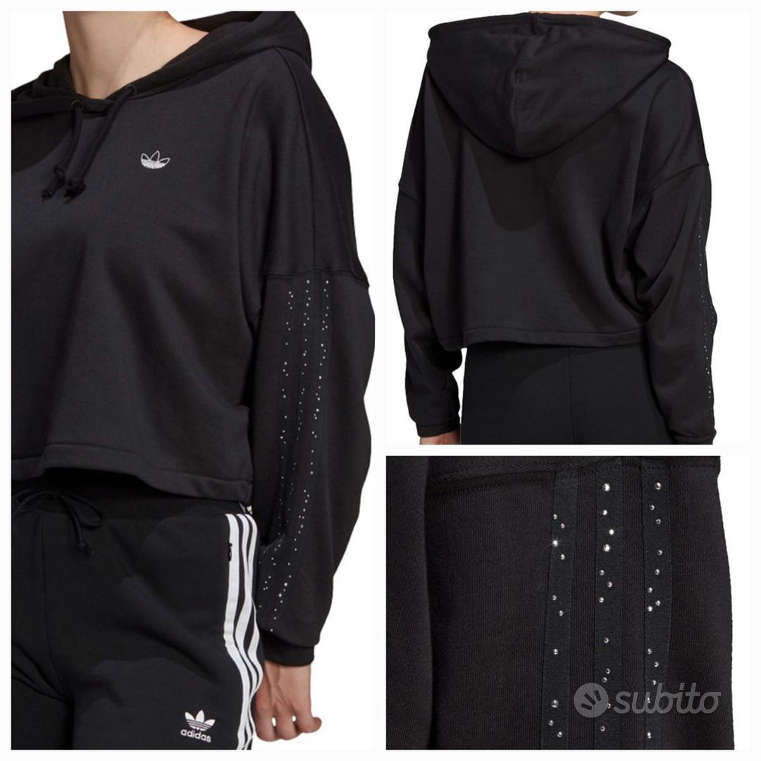 Adidas felpa corta con cappuccio e stripes glitter Abbigliamento e Accessori In vendita a Torino