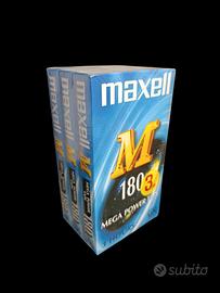 3 Videocassette VHS Maxell M180 Mega Power Tape - 