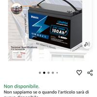 Batteria 12v 100ah lifepo4  per accumulo