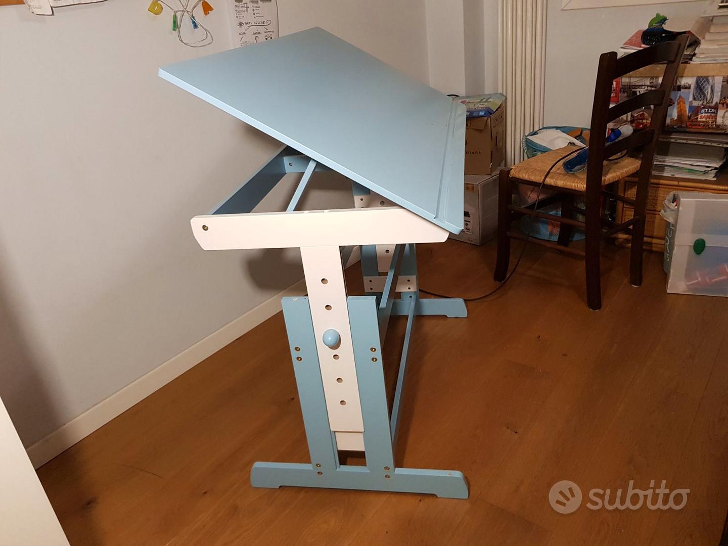 Scrivania Regolabile Bambini Julia - Legno Massello Con Cassetto E Piano Inclinabile - Foto 5
