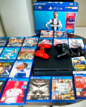 Sony PS4 slim 500GB + 2 controller + 20 giochi