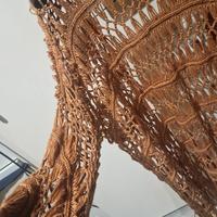 cardigan in cotone fine traforato taglia unica