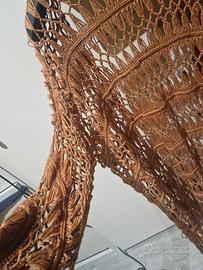 cardigan in cotone fine traforato taglia unica