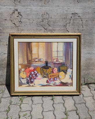 Quadro olio su tela att.a Dario Bruno - nat morta