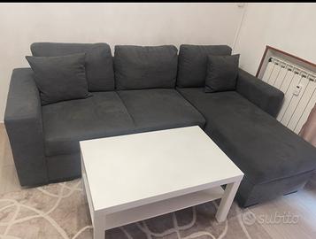 Divano + pouf contenitore +tavolo +mobile tv