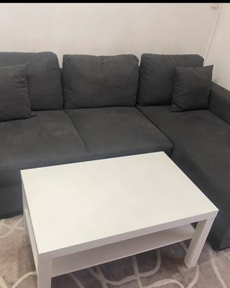 Divano + pouf contenitore +tavolo +mobile tv