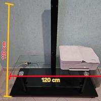 Mobile porta Tv con ripiani in vetro.