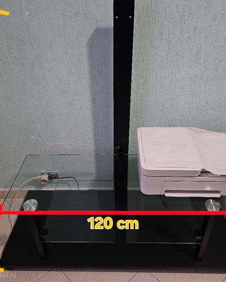 Mobile porta Tv con ripiani in vetro.