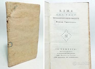 RIME DEL BALÌ TOMMASO GIUSEPPE FARSETTI 1776