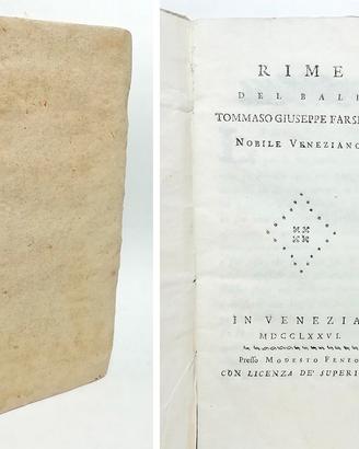 RIME DEL BALÌ TOMMASO GIUSEPPE FARSETTI 1776