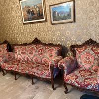 Divano e 2 poltrone vintage in stile Luigi XV