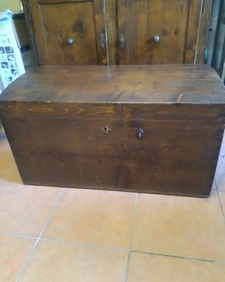 vecchio baule in abete del 1930/40 antico/vintage/