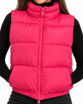 gilet donna imbottito rosa fluo tg M