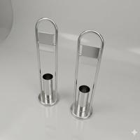 Coppia Porta Rotolo e Scopino Bagno in Acciaio