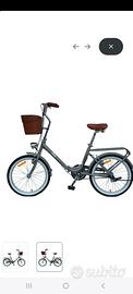 bici pieghevole 20" grigia