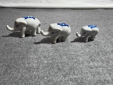 3 elefantini in ceramica, tre misure diverse