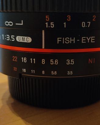 Obiettivo fisheye Samyang 8mm F 3.5 CS II Nikon F
