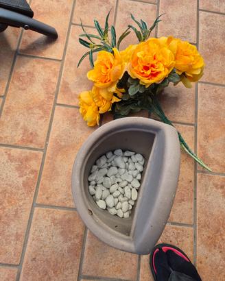Fiori finti con vaso 