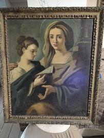 DIPINTO ' MADONNA CON SANT'ANNA ' OLIO SU  TELA
