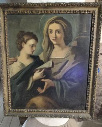 DIPINTO ' MADONNA CON SANT'ANNA ' OLIO SU  TELA