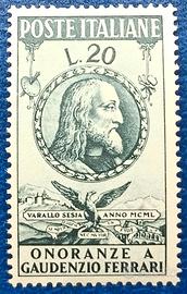 ITALIA REPUBBLICA 1950 Onoranze Gaudenzio Ferrari
