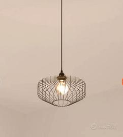 Lampada sospesa rotonda 31 cm in metallo nero