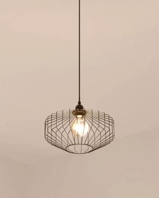 Lampada sospesa rotonda 31 cm in metallo nero